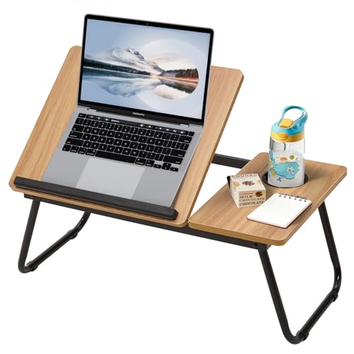 Detalle de BTGGG Laptop Bed Table (Maple) – Portable Foldable Desk with 5-Level Height Adjustment