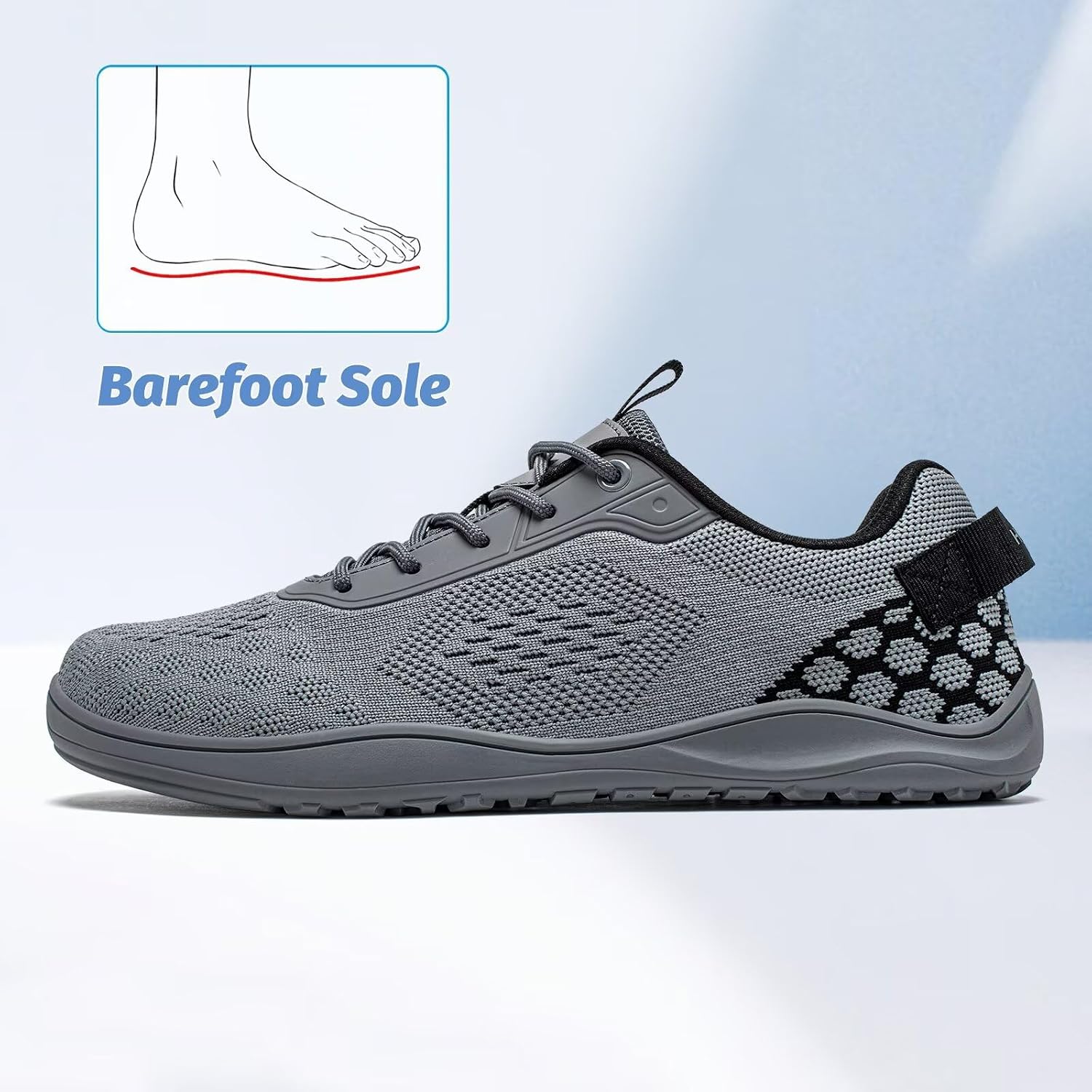 Detalle de HOBIBEAR unisex wide toe minimalist barefoot trail running shoes