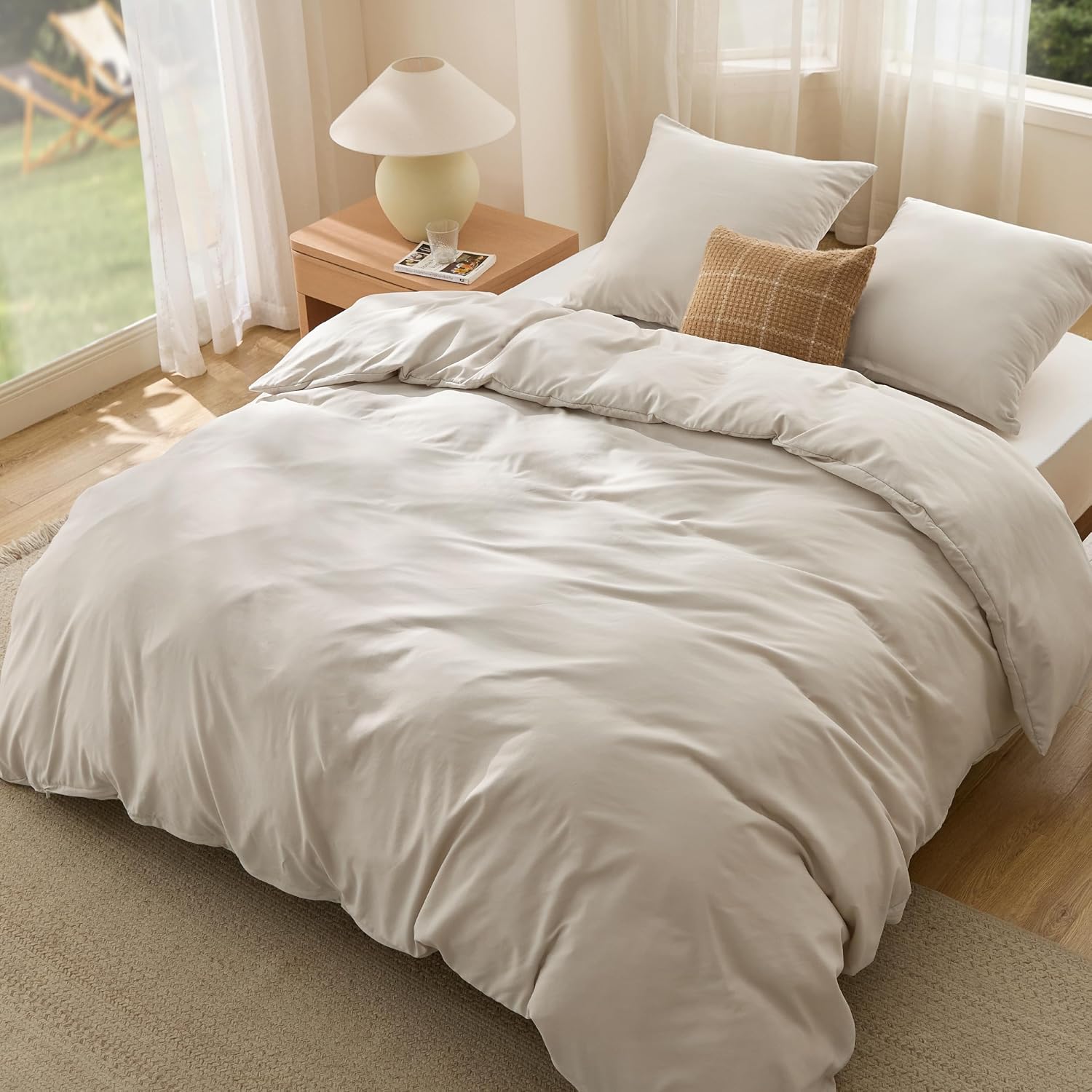 Detalle de Bedsure Housse de Couette 240x220 beige