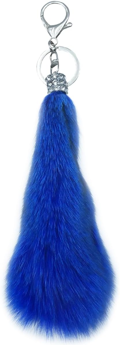 Thumbnail 6 de Xsclpomddy Fuchsschwanz Schlüsselanhänger – Mini Pom Pom mit Glitzer-Kristallstrass und Flauschfuchs