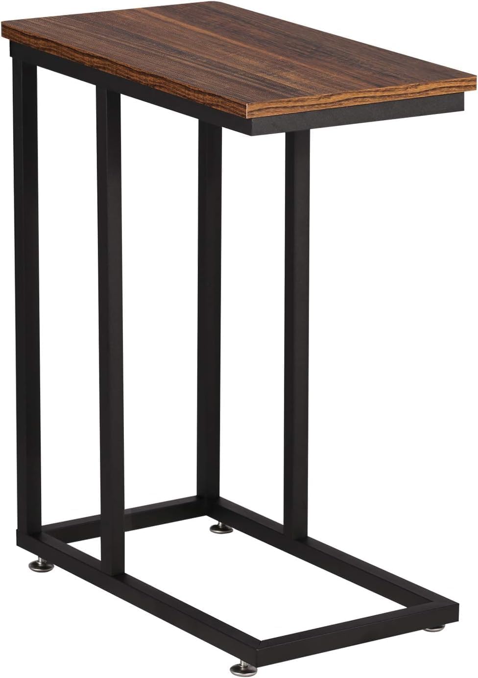 Detalle de VECELO ST01-BROWN コの字型サイドテーブル 幅48×奥行28×高さ60cm 木目調・ブラウン