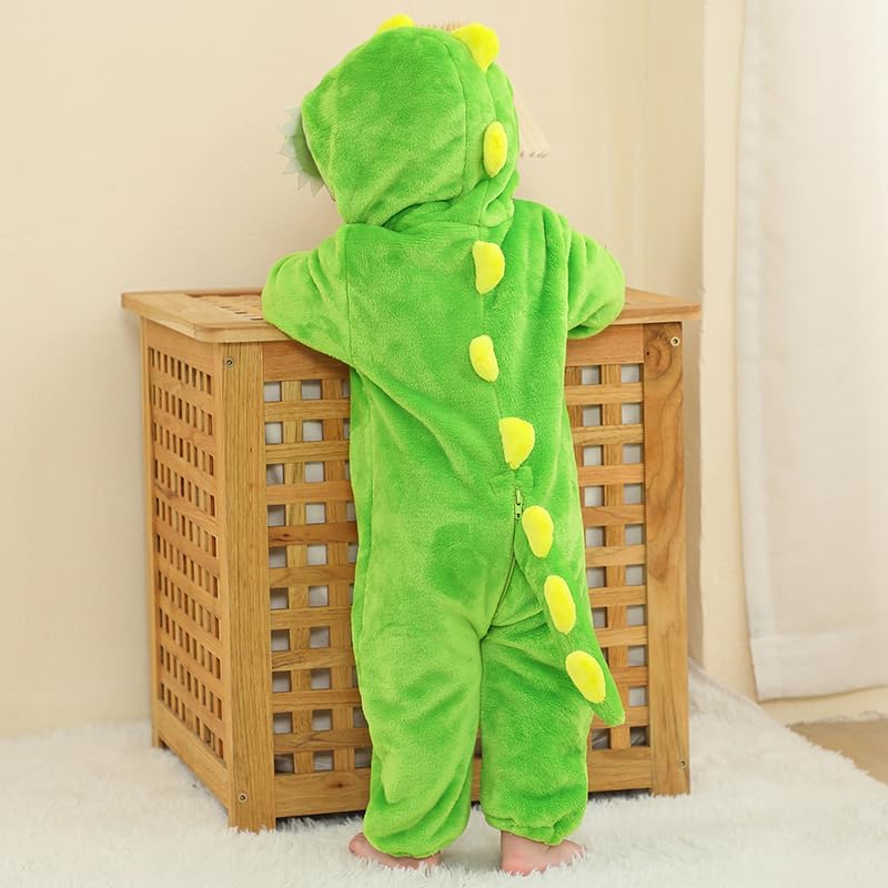 Detalle 2 de Dream cosplay Baby Flannel Animal Costume, Hooded Button-Front One-Piece