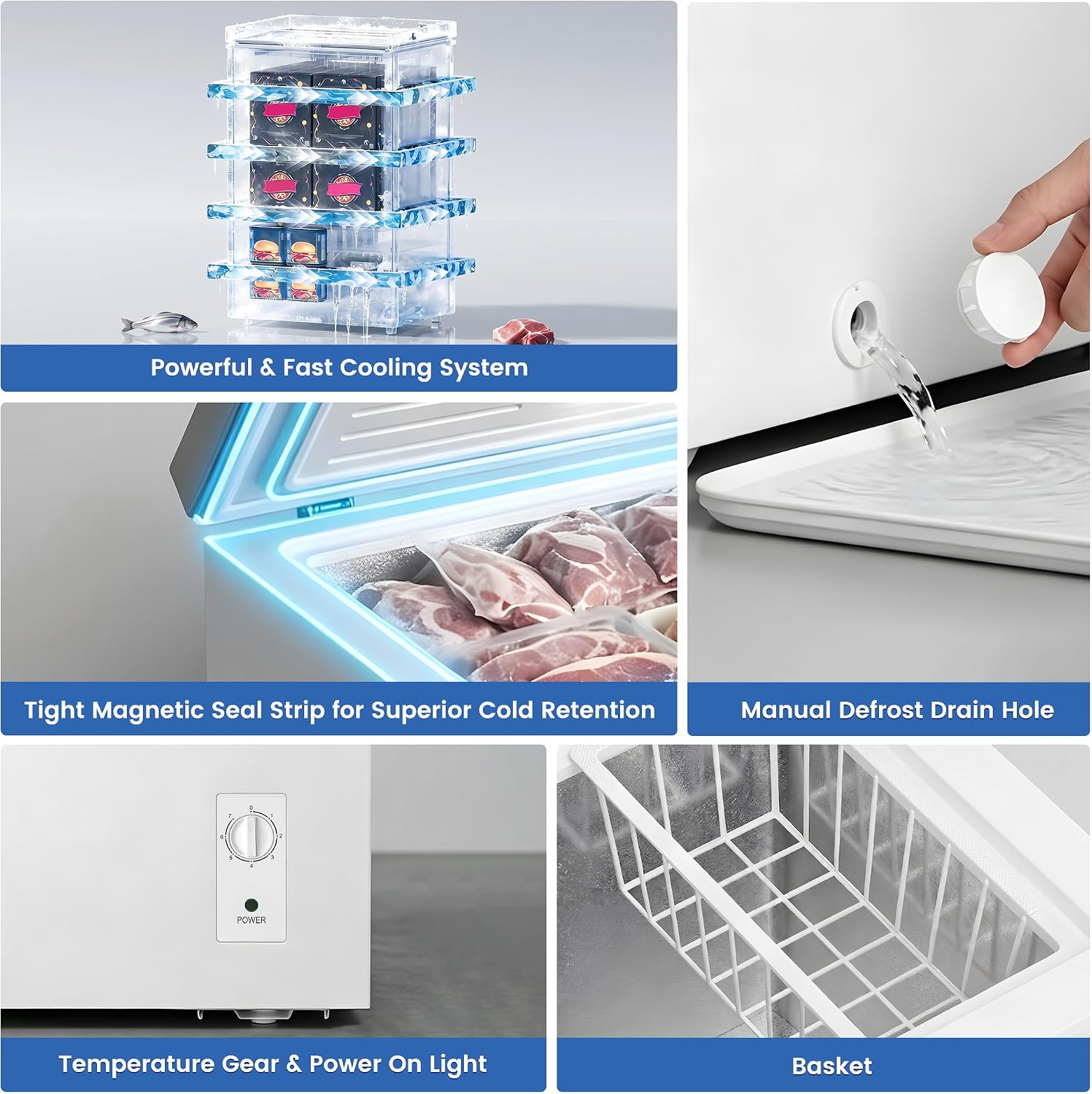 Thumbnail 6 de BANGSON US-BSF-001 3.5 Cu. Ft. Chest Freezer with Adjustable Temperature