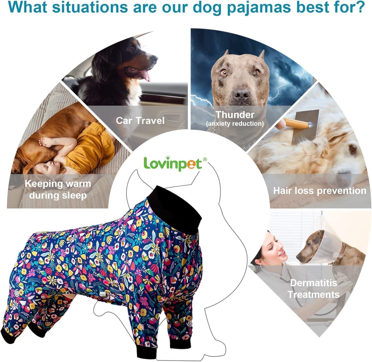 Thumbnail 3 de LovinPet Large Dog Pyjamas – Sleepytime Elephants Print (3XL) for Post-Surgery and Wound Care
