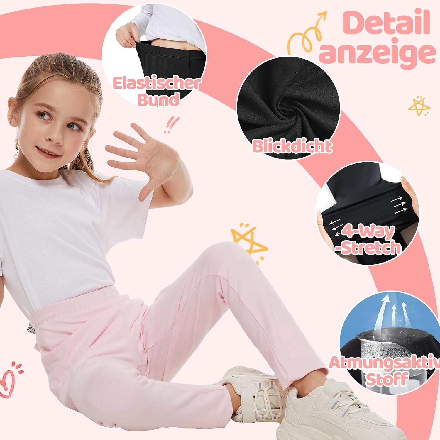 Thumbnail 2 de DDOBB Mädchen Leggings 3er-Pack High Waist
