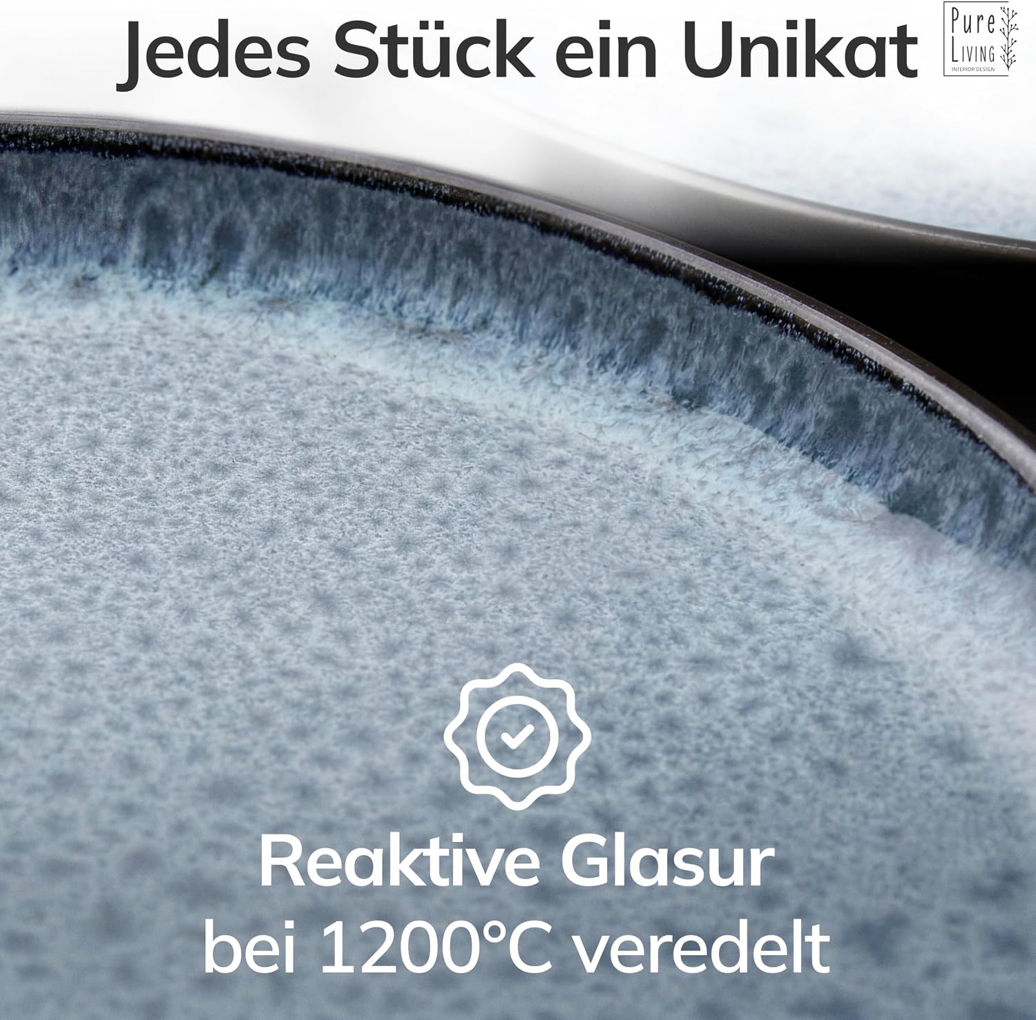 Thumbnail 6 de Steingut Geschirrset 6 Personen Ibiza 24-tlg. TESTSIEGER – Pure Living, Graublau