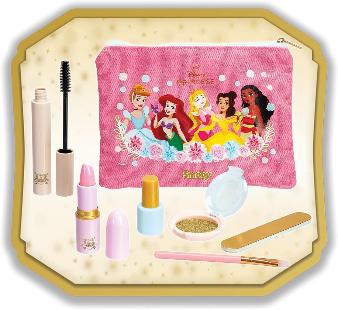 Detalle de Smoby Disney Princesses Make-Up Set, Pretend Cosmetics with 6 Accessories