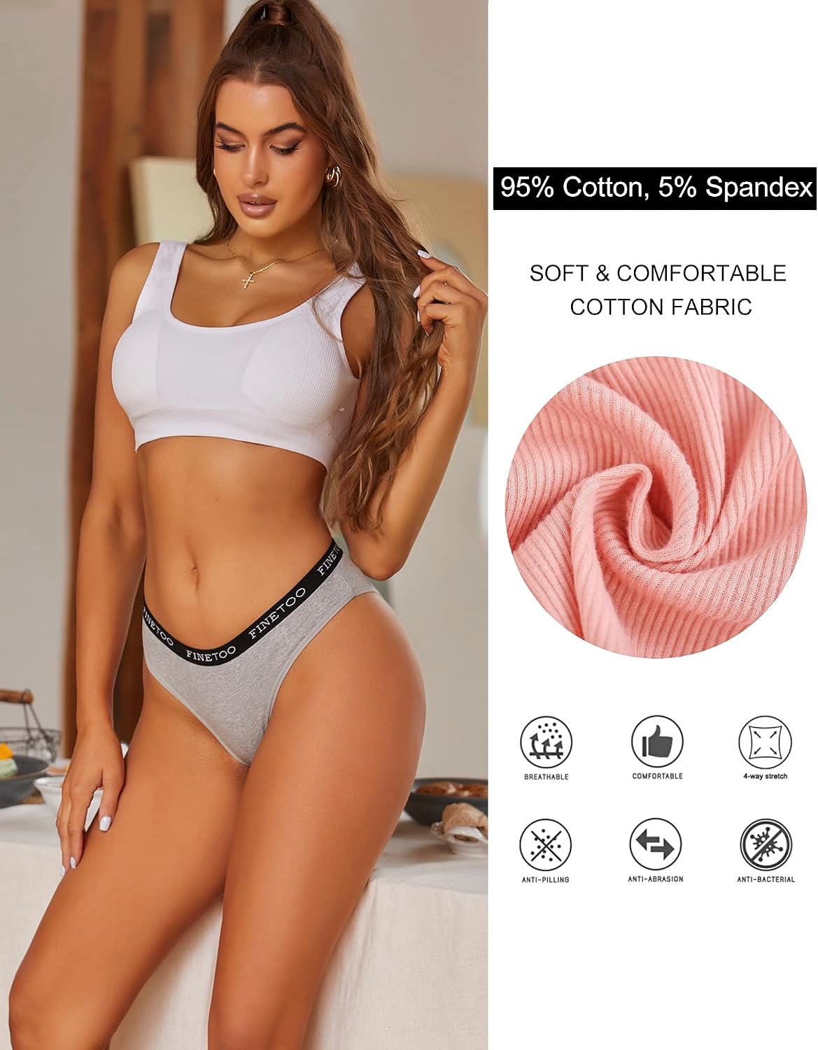 Thumbnail 3 de FINETOO Baumwoll Slips Damen 10er Pack