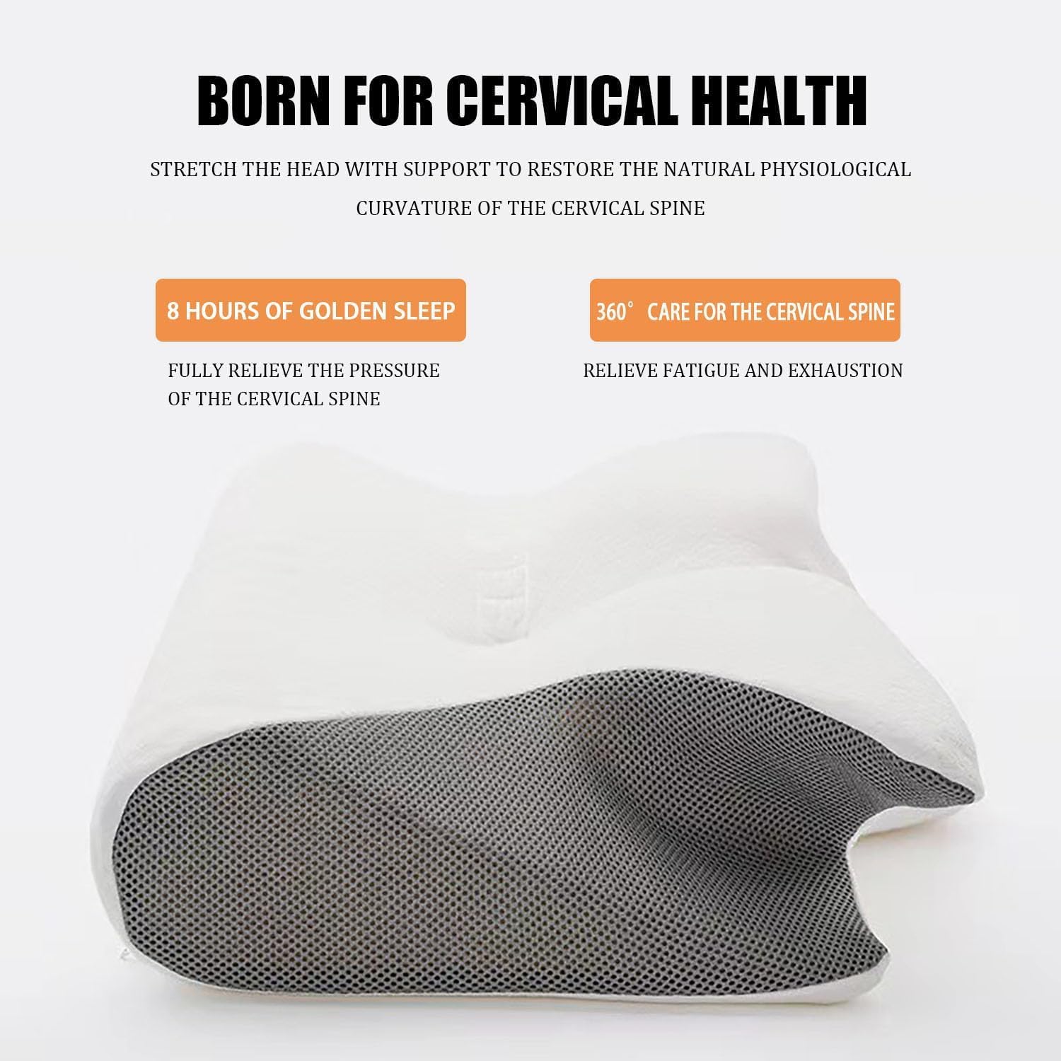 Detalle de Purova Oreiller Ergonomique Cervical – 2 en 1 mémoire de forme, soutien cervical adaptatif