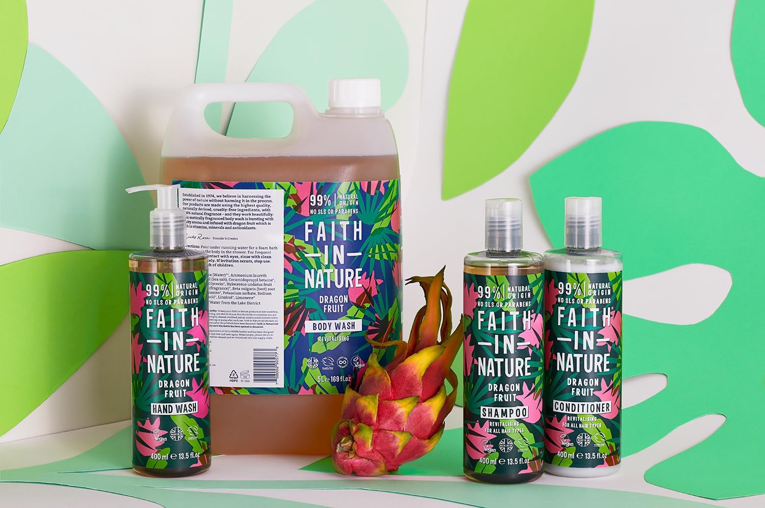 Detalle 2 de Faith In Nature Balsamo Naturale al Dragon Fruit 400 ml – per capelli e cuoio capelluto grassi, vegano e cruelty-free