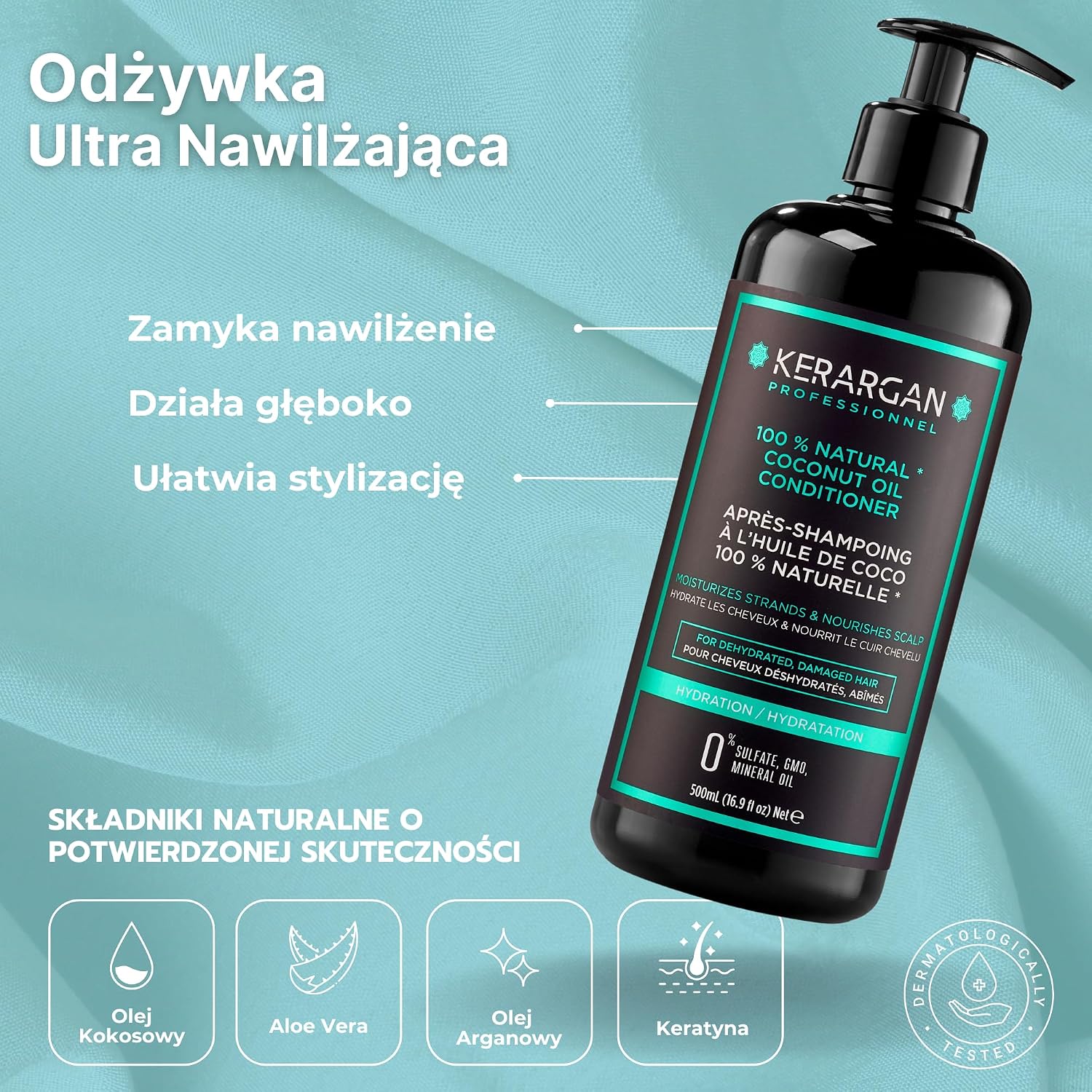 Thumbnail 3 de KERARGAN Duo szampon i odżywka z olejem kokosowym, 2x500 ml