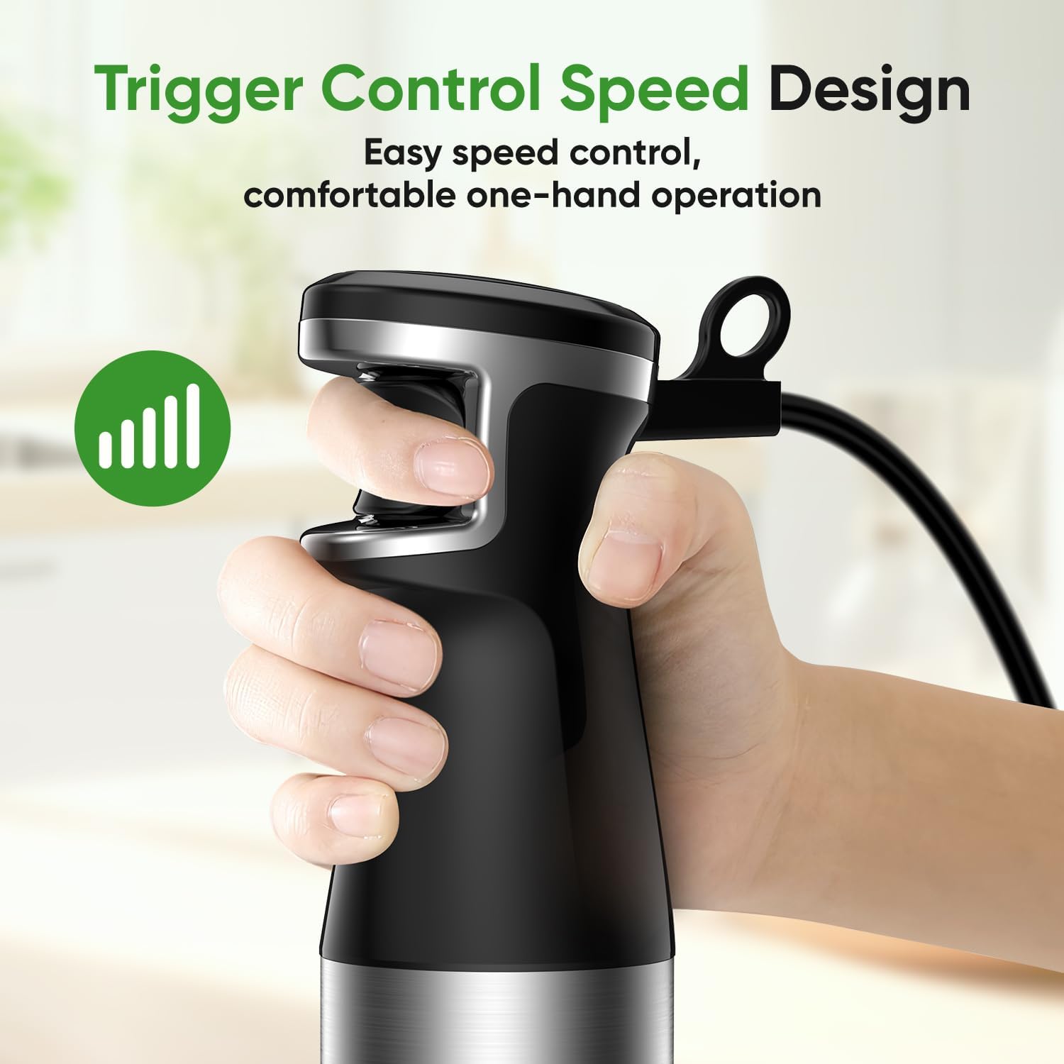 Detalle de Immersion Blender Handheld 1100W with Whisk 🥣