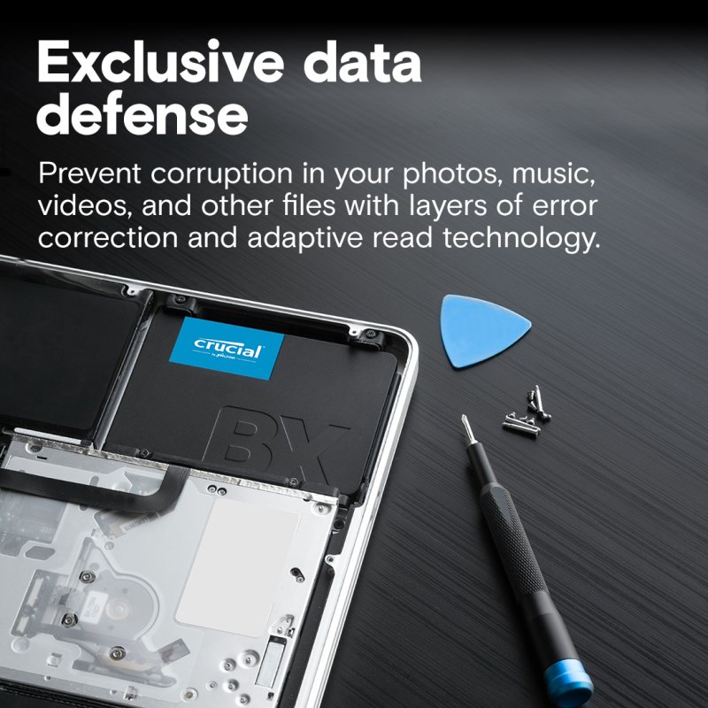 Detalle de Crucial BX500 4TB SSD 2.5" SATA 3: velocidad y eficiencia para tu PC