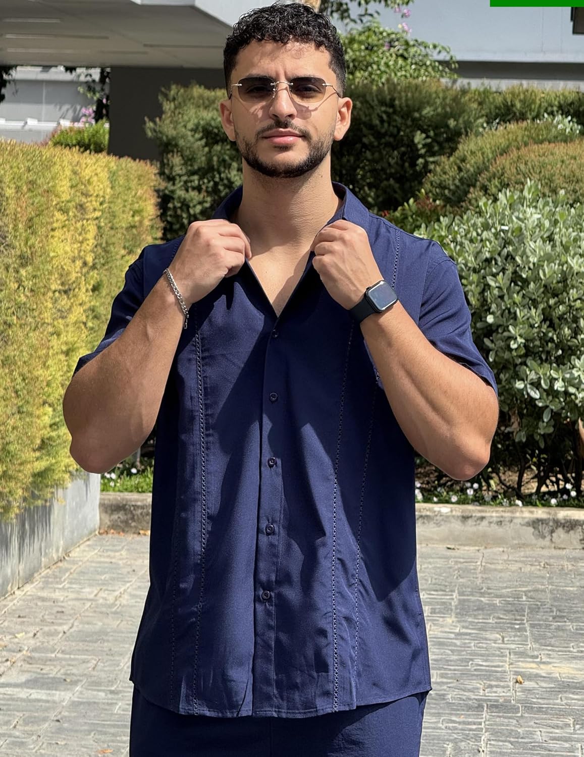Thumbnail 2 de COOFANDY Cuban Guayabera Short Sleeve Shirt