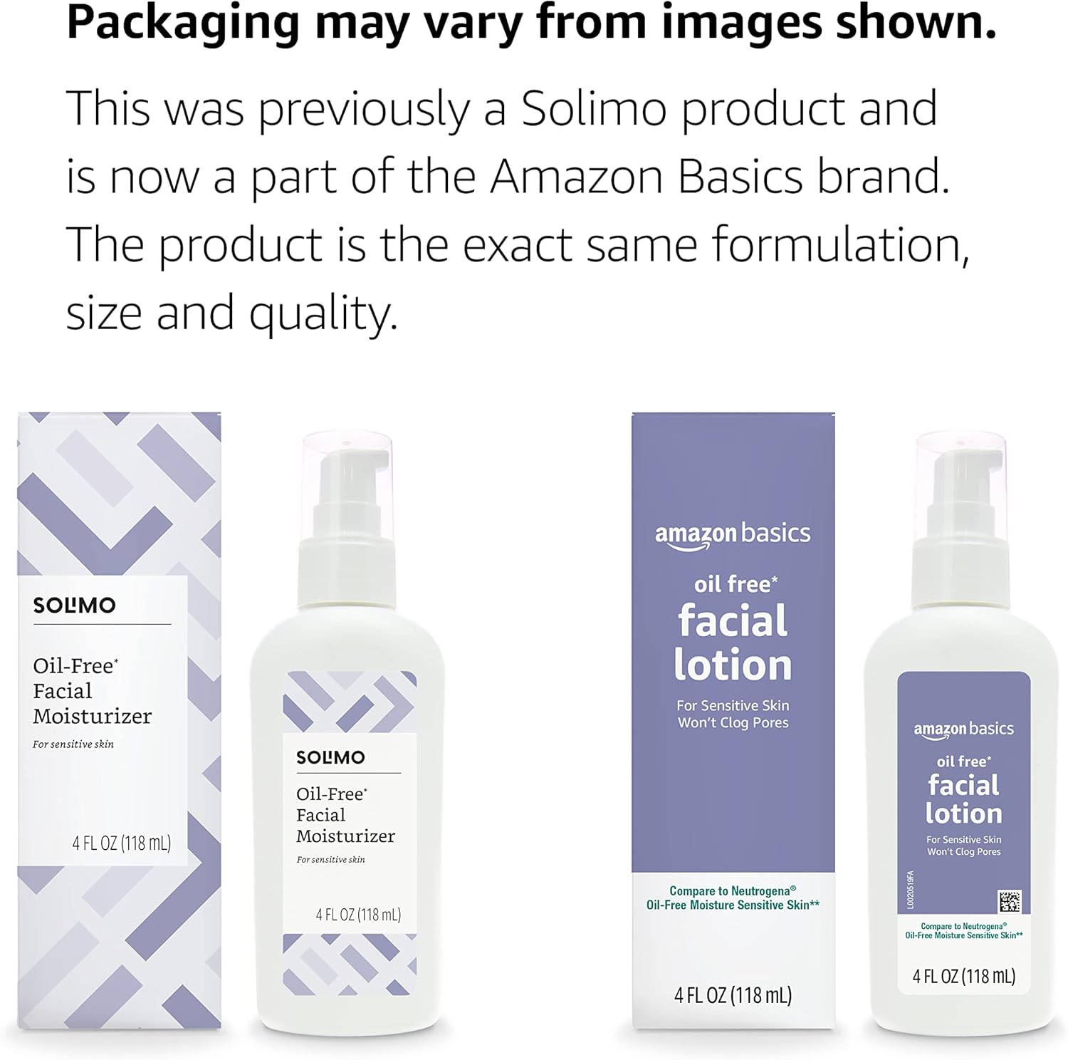 Thumbnail 1 de Amazon Basics Oil-Free Facial Moisturizer for Sensitive Skin (4 fl oz) — Fragrance-Free