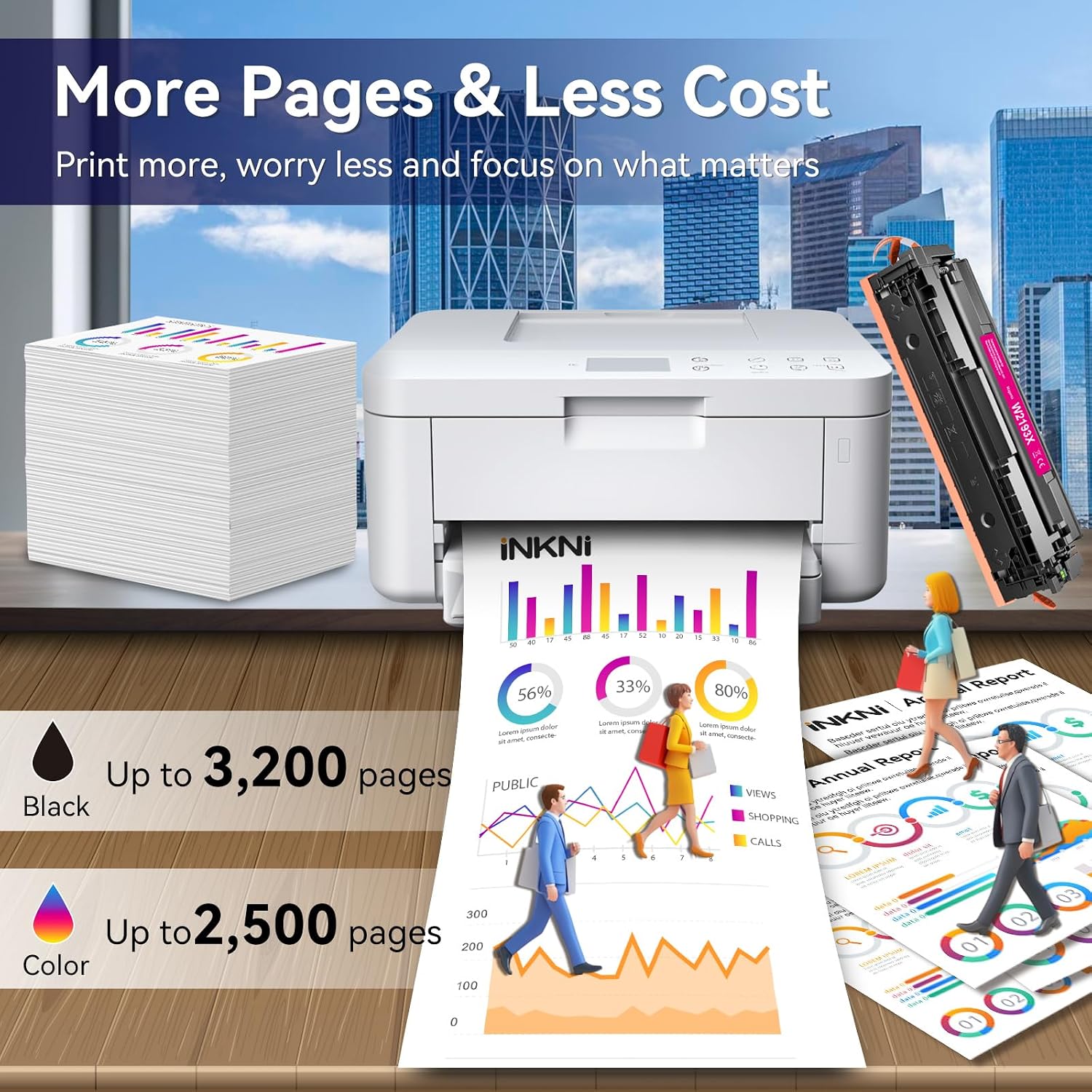 Detalle de 219X (Mit Chip) Toner-Set (4er-Pack) für HP Color LaserJet Pro 3302/3202 – integrierter Chip