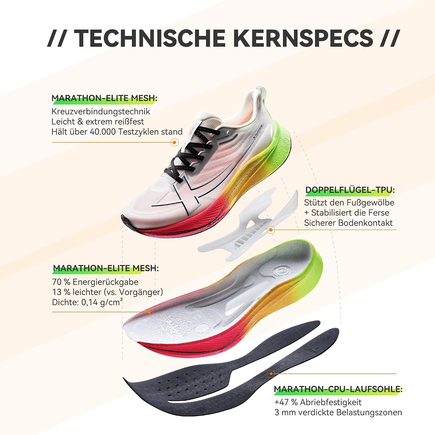 Thumbnail 2 de XTEP Professionelle 2000km Herren-Laufschuhe – Hohe Dämpfung und starke Rückstoßfähigkeit für Langstrecken ab 10 km