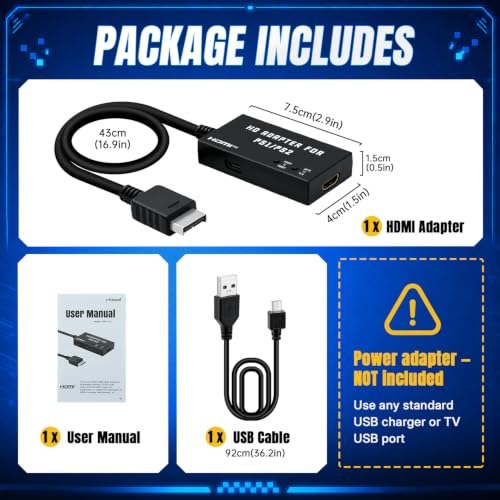 Thumbnail 8 de McBazel Adattatore da PS1/PS2 a HDMI – cavo adattatore multifunzione HDTV HDMI per PS1/PS2/PS One