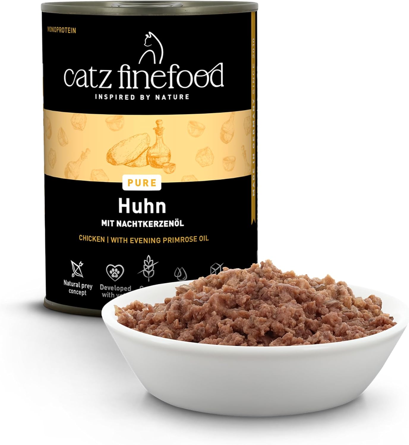 Detalle 2 de catz finefood Purrrr Huhn Monoprotein Katzenfutter nass N° 103 – 6 x 400 g
