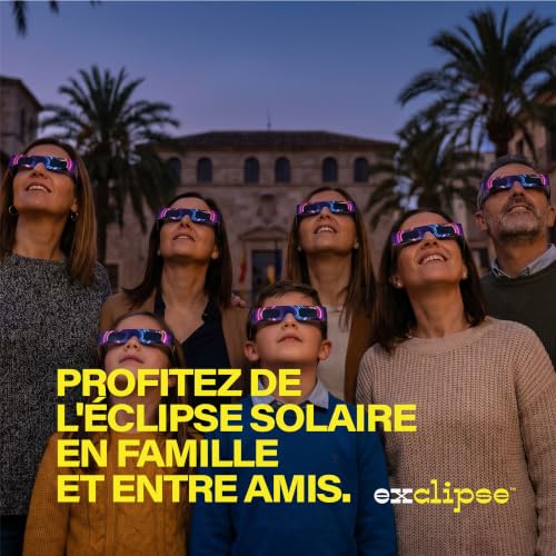 Detalle de Lunettes Éclipse Solaire 10 Pack avec 3 Filtres Smartphone – Kit complet exclipse ISO 12312-2