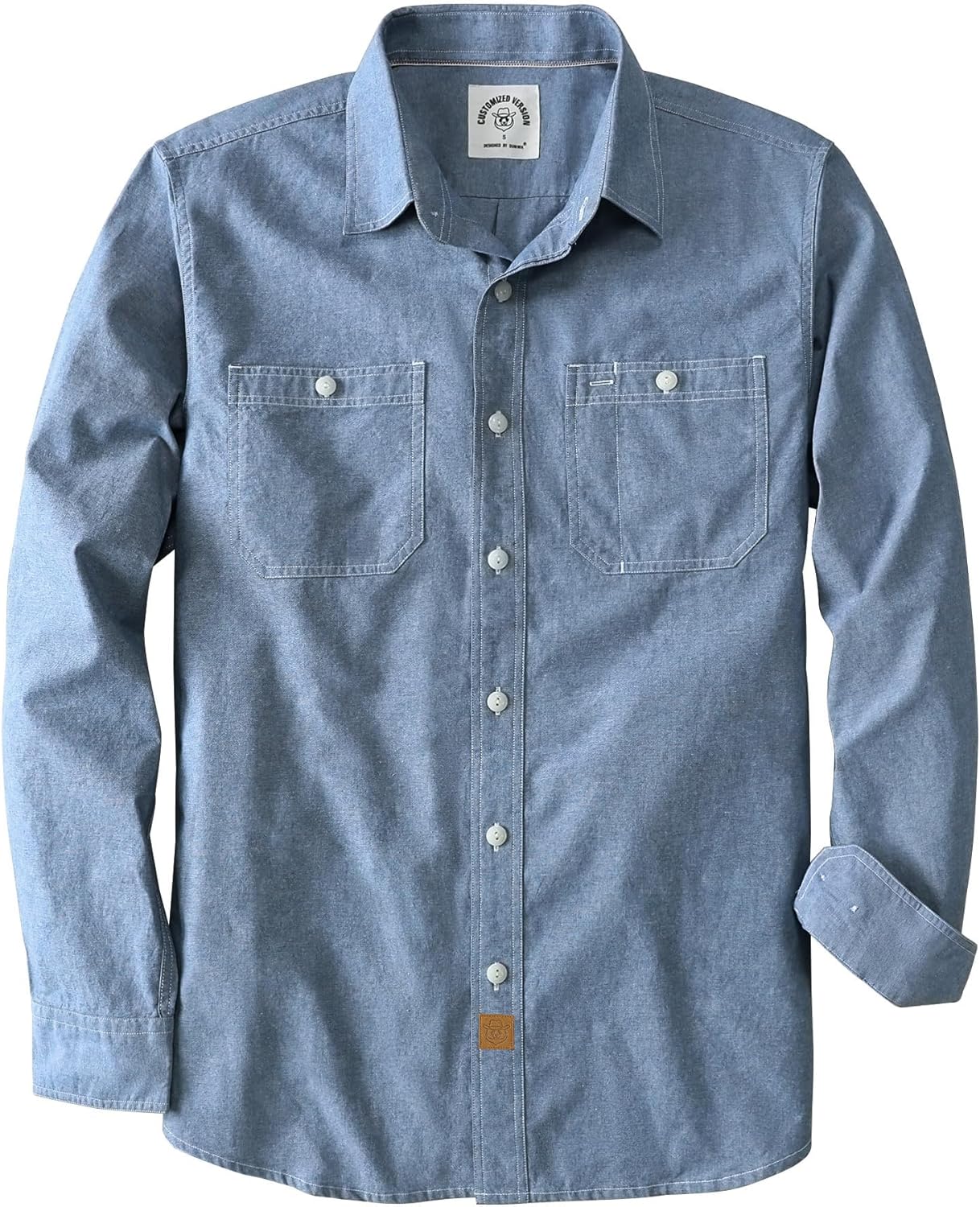 Thumbnail 6 de Dubinik Camicia Uomo Chambray Lavoro Cotone a Maniche Lunghe con Due Tasche