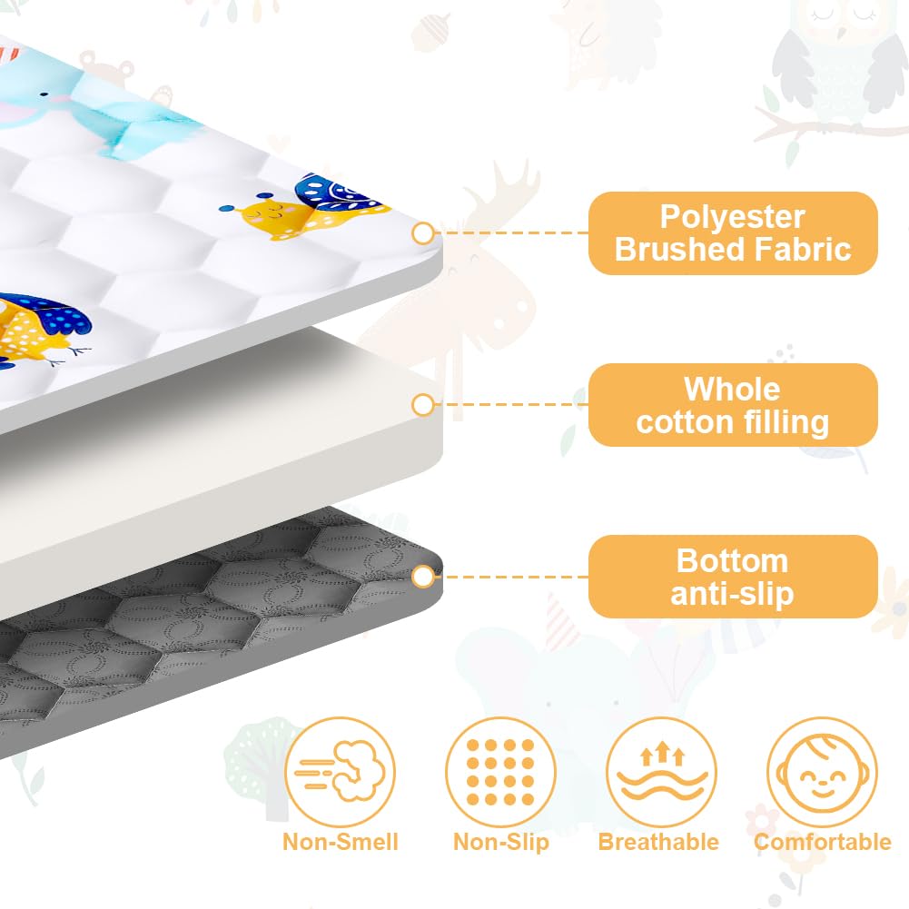 Thumbnail 2 de Aolso Baby Spielmatte 127x127 cm – faltbare Krabbeldecke mit rutschfestem Silikon (Landtiere)
