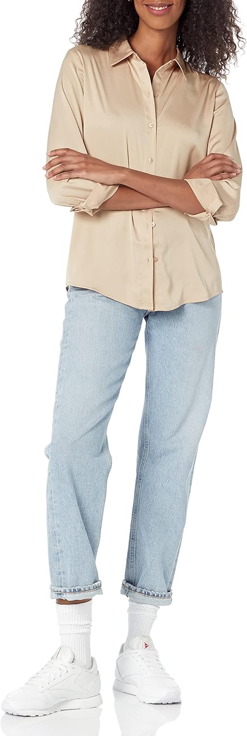Thumbnail 3 de Amazon Essentials Damen Satinbluse Regular-Fit mit Knopfleiste – In Übergröße erhältlich