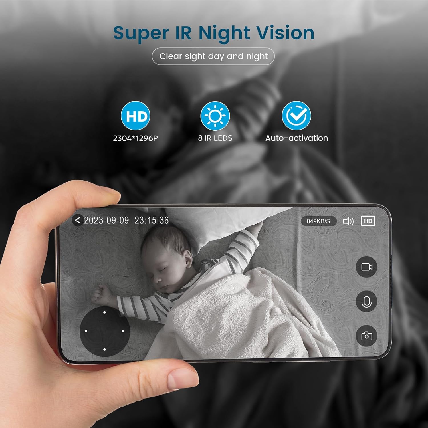 Thumbnail 6 de litokam Little Elf Indoor Camera (2K) 360° Wi‑Fi Pet Camera with App Control, Two-Way Audio & IR Night Vision