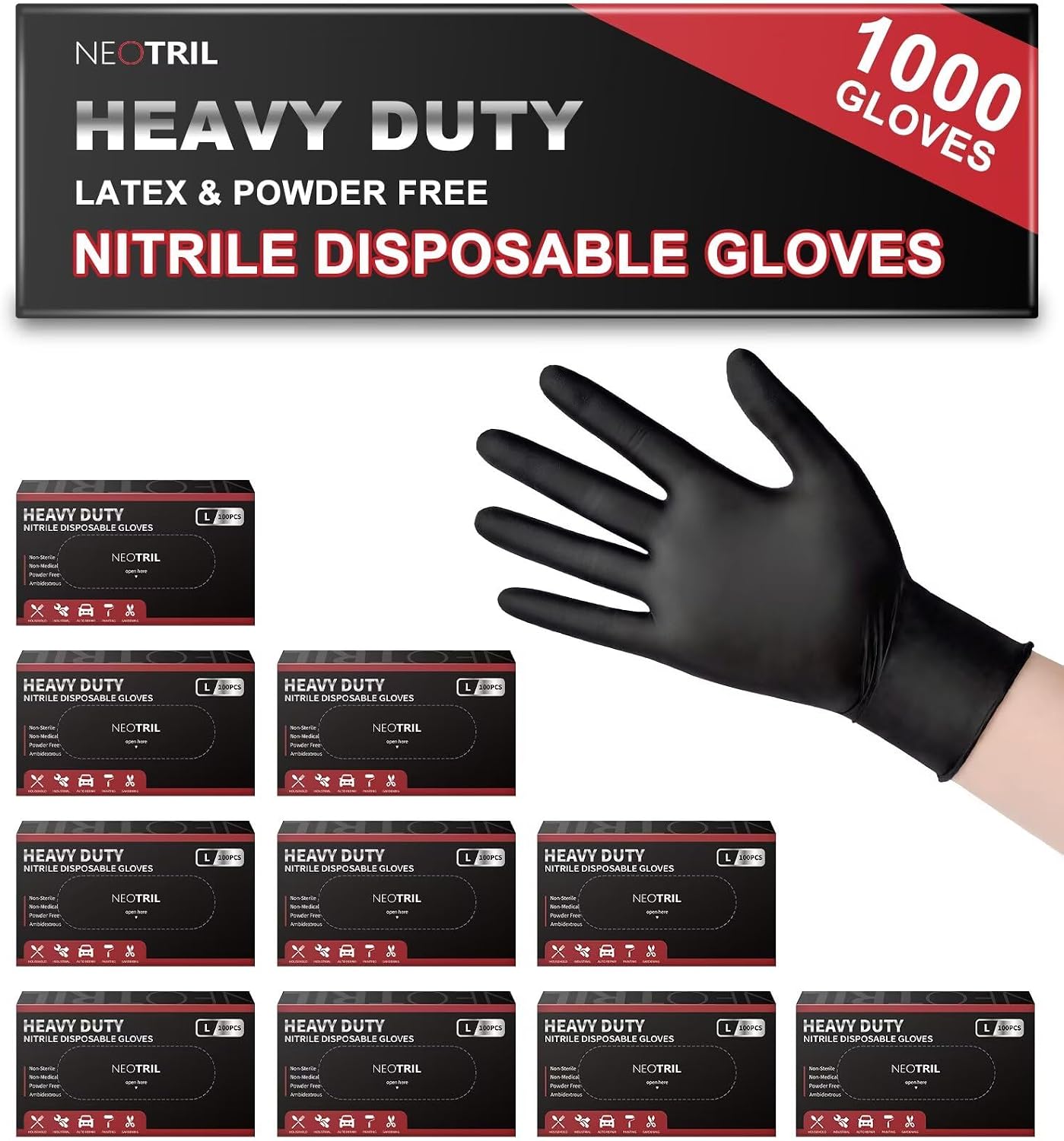 Detalle de NEOTRIL Nitrile Disposable Gloves, 6 mil