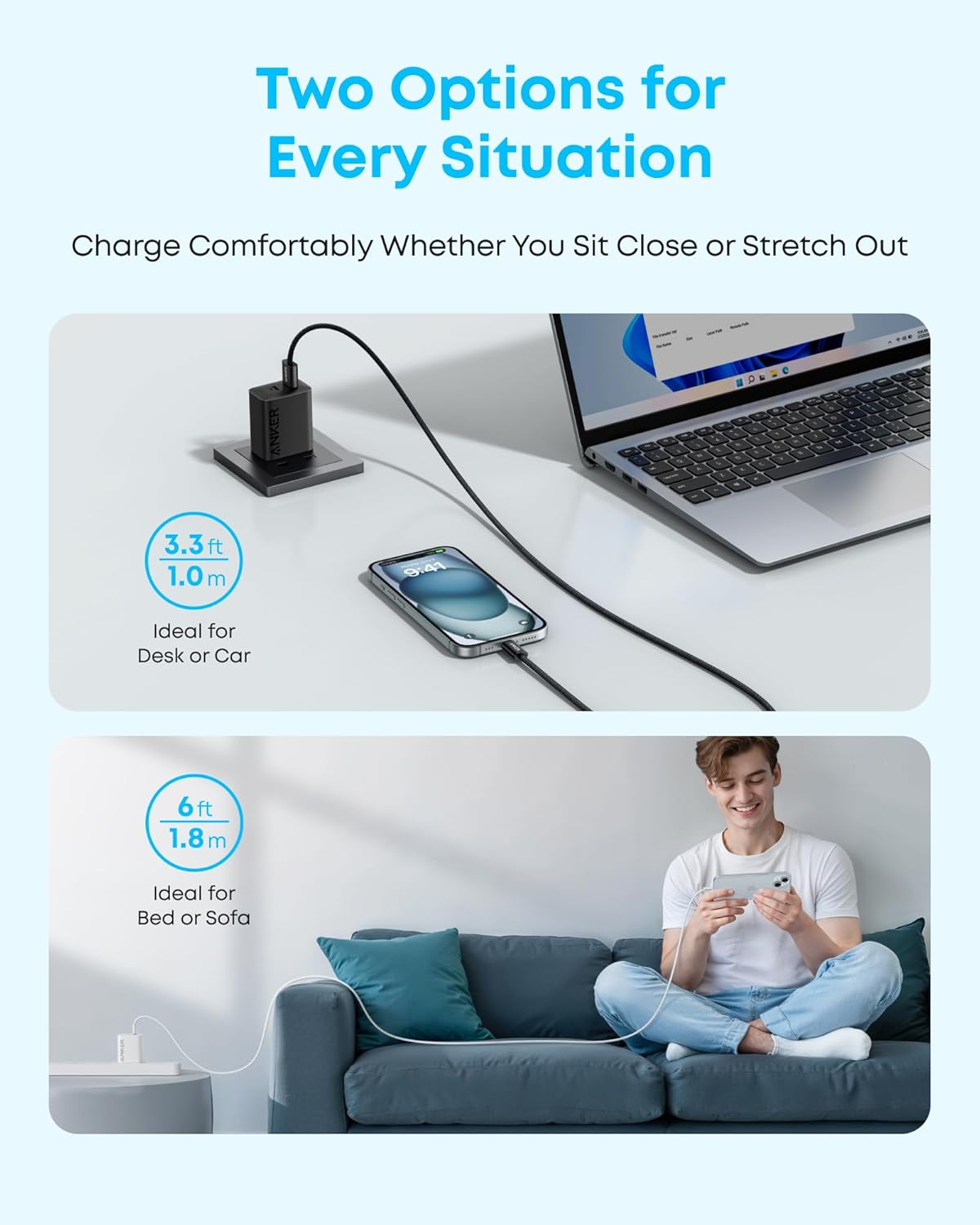 Thumbnail 4 de Anker Zolo 3.3FT USB to USB-C Cable