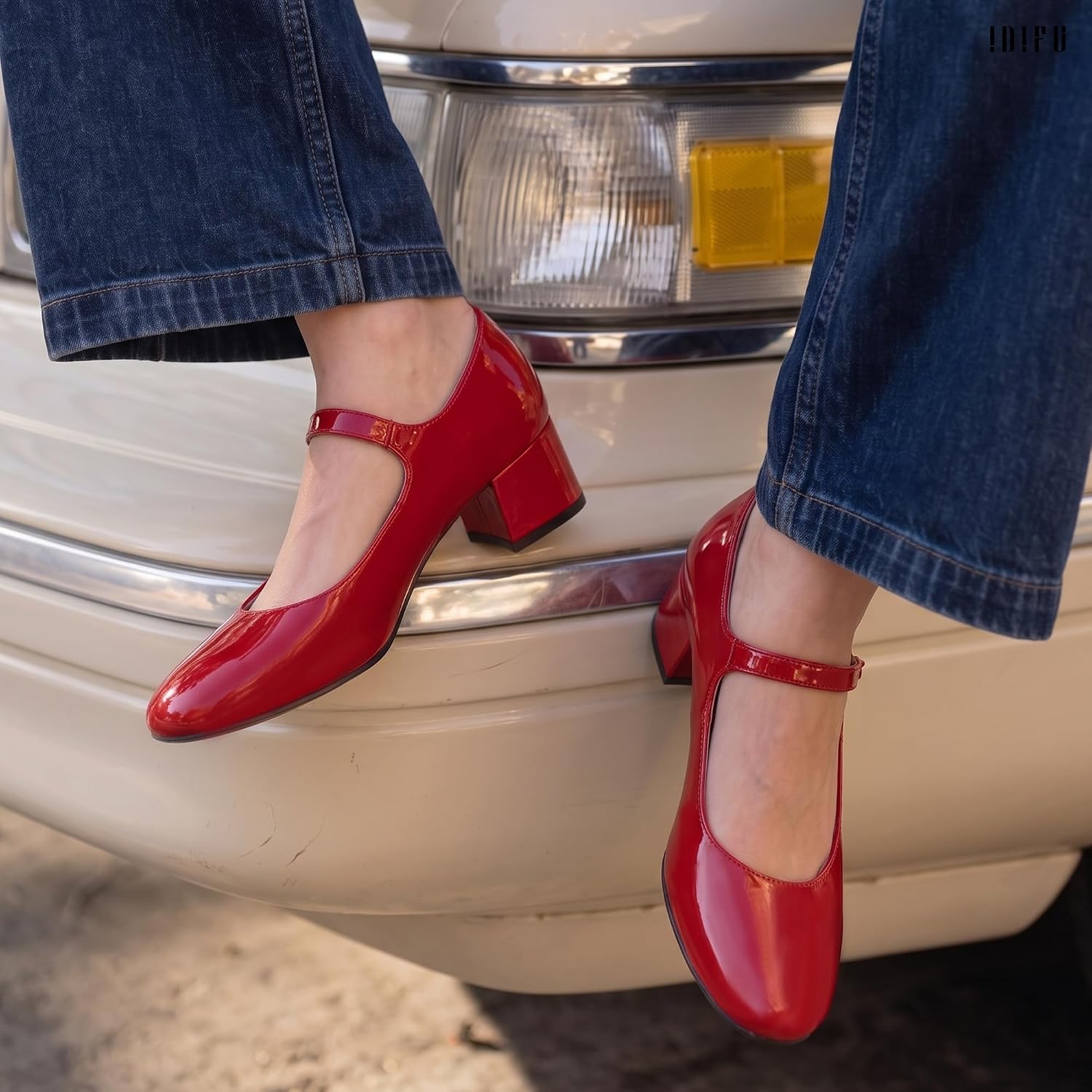 Detalle de IDIFU Women's Mary Jane Pumps, 1.9-Inch Heel