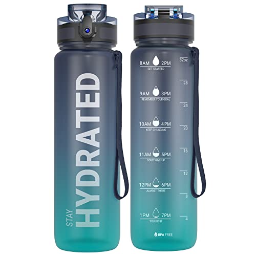 Detalle de Sahara Sailor Wasserflasche 1000 ml mit Zeitmarkierungen – BPA-frei, auslaufsicher