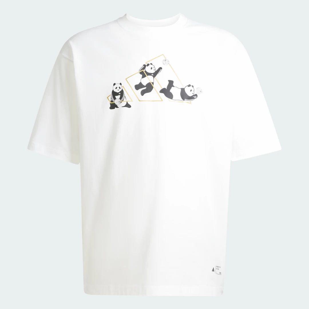 Detalle 2 de Panda Play Graphic T-Shirt de Adidas – Camiseta blanca para uso diario
