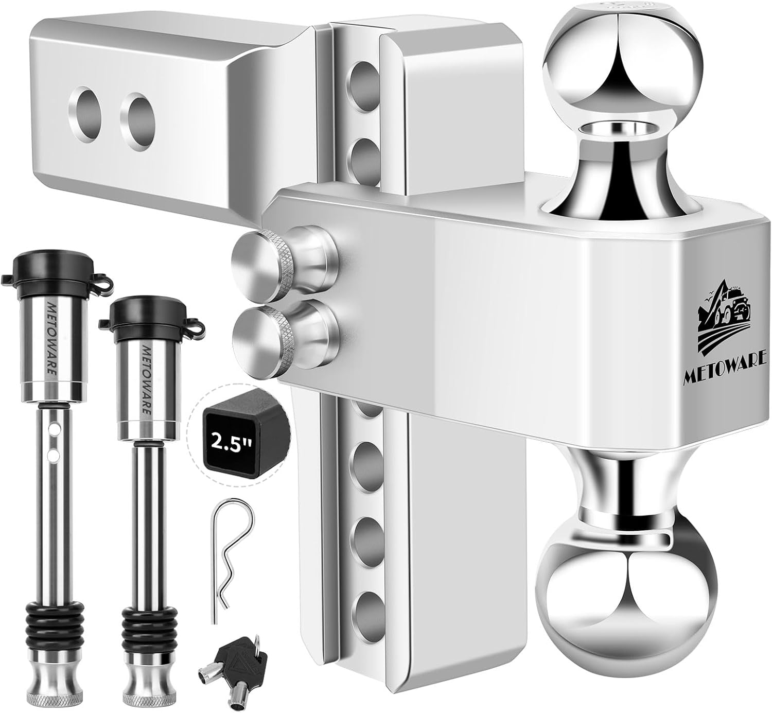 Detalle de METOWARE Adjustable Trailer Hitch 18,000 lbs 🚚