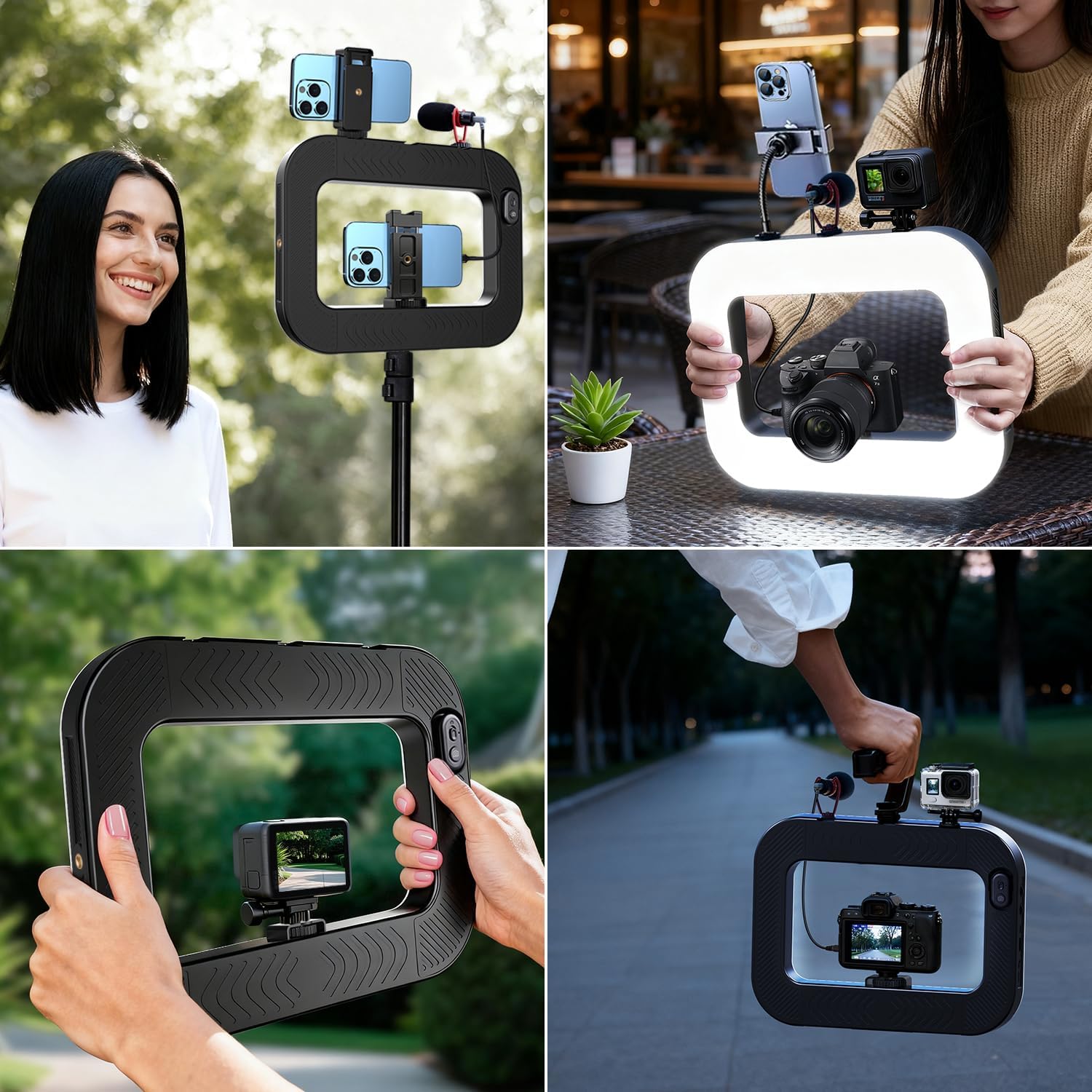 Thumbnail 4 de yAyusi Cell Phone Light for Video Recording: Handheld Stabilizer with Built-In 8000mAh LED Ring Light