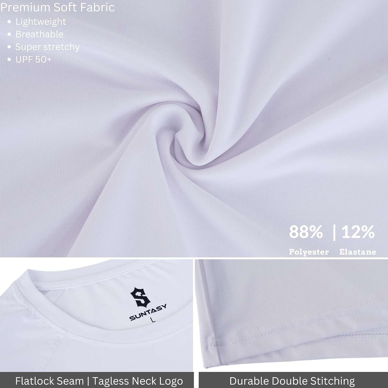 Detalle 1 de SUNTASY Men's Long-Sleeve Sun Protection Swim Shirt