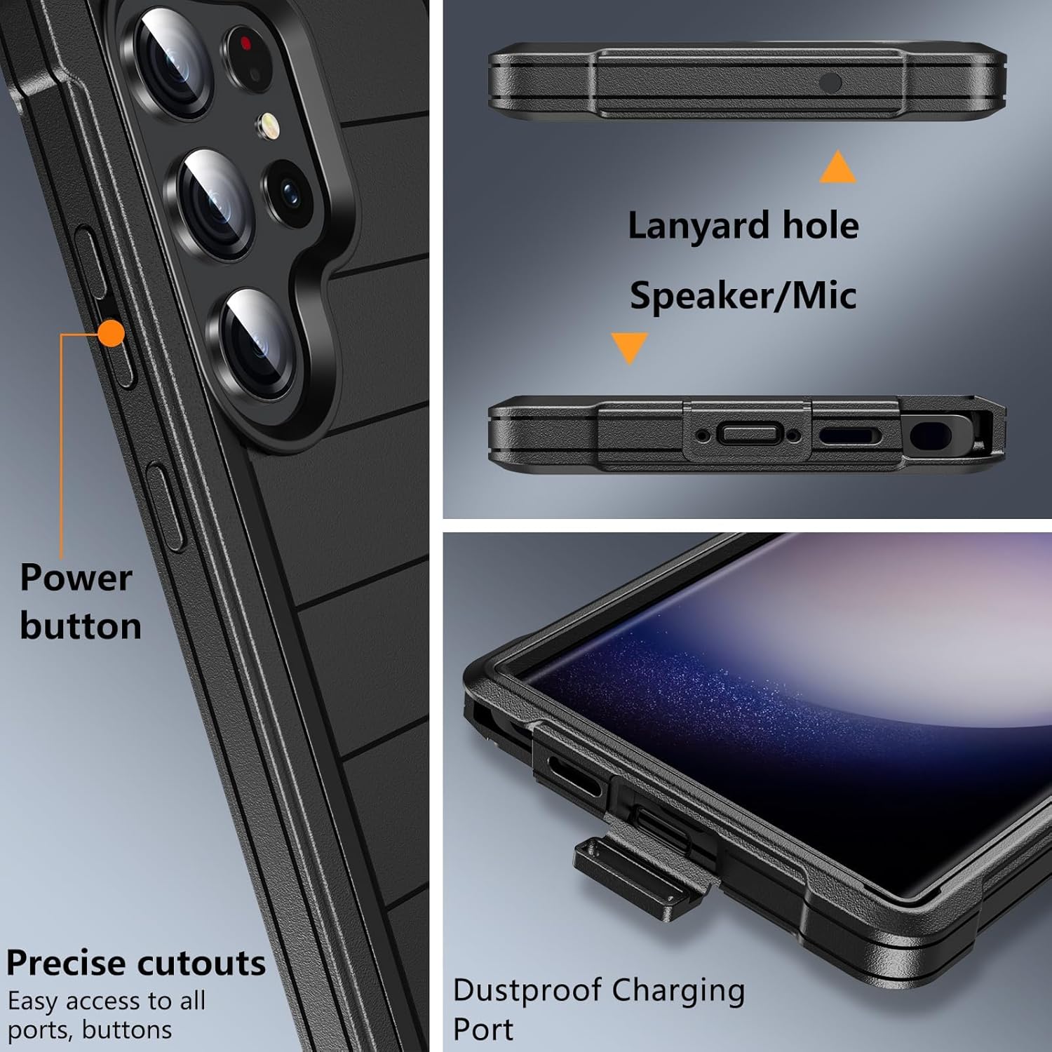 Thumbnail 4 de Hensinple S23 Ultra Case: Heavy-Duty 15FT Drop Protection for Galaxy S23 Ultra
