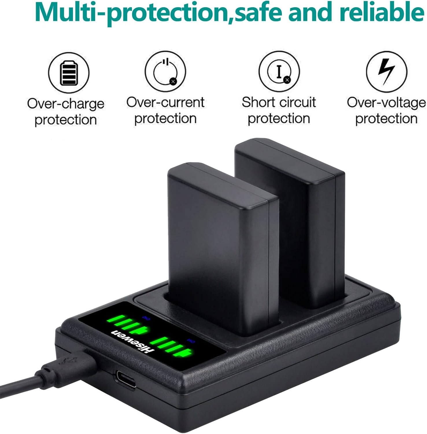 Thumbnail 6 de Hisewen EN-EL14 ENEL14a Battery 2 Pack with Dual Charger for Nikon DSLRs