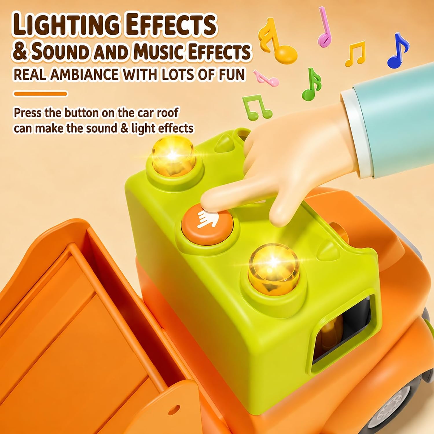 Thumbnail 6 de Veslier 9-in-1 Transport Trailer Toy Set for Toddlers (2–5 Years) With 6 Mini Cars, Foldable 30in Track Trailer, Lights & Sounds