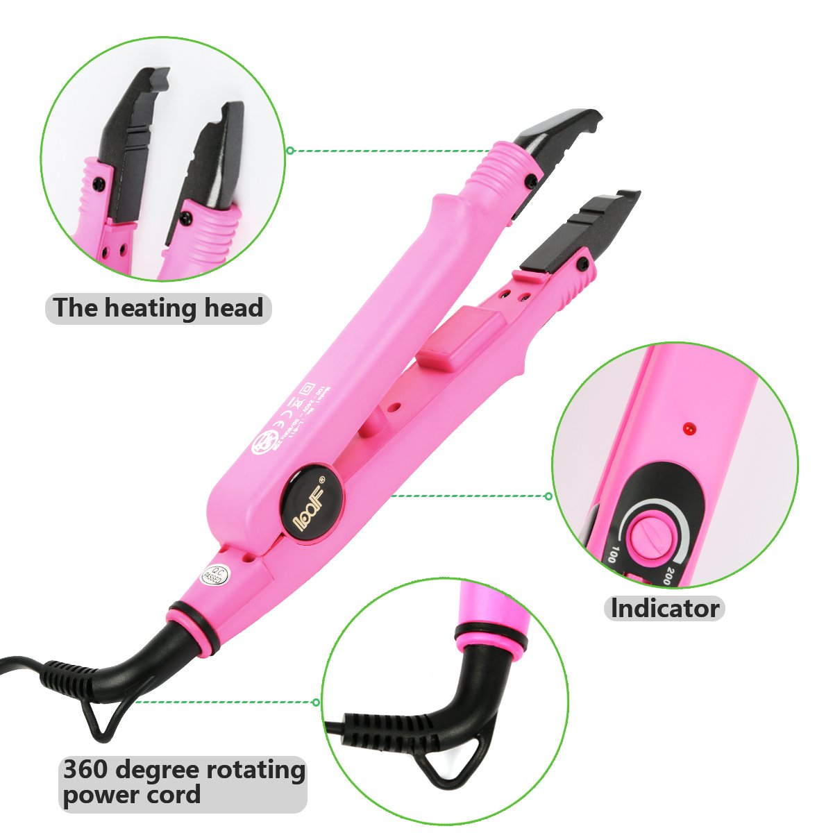 Thumbnail 2 de HAUSPROFI Profi Wärmezange für Haar-Extensions (Rosa) – zum Andrücken, Trennen und Ausrichten