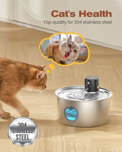 Thumbnail 2 de Fuente para Gatos sin Cable 🐱 Acero Inoxidable 3.2L