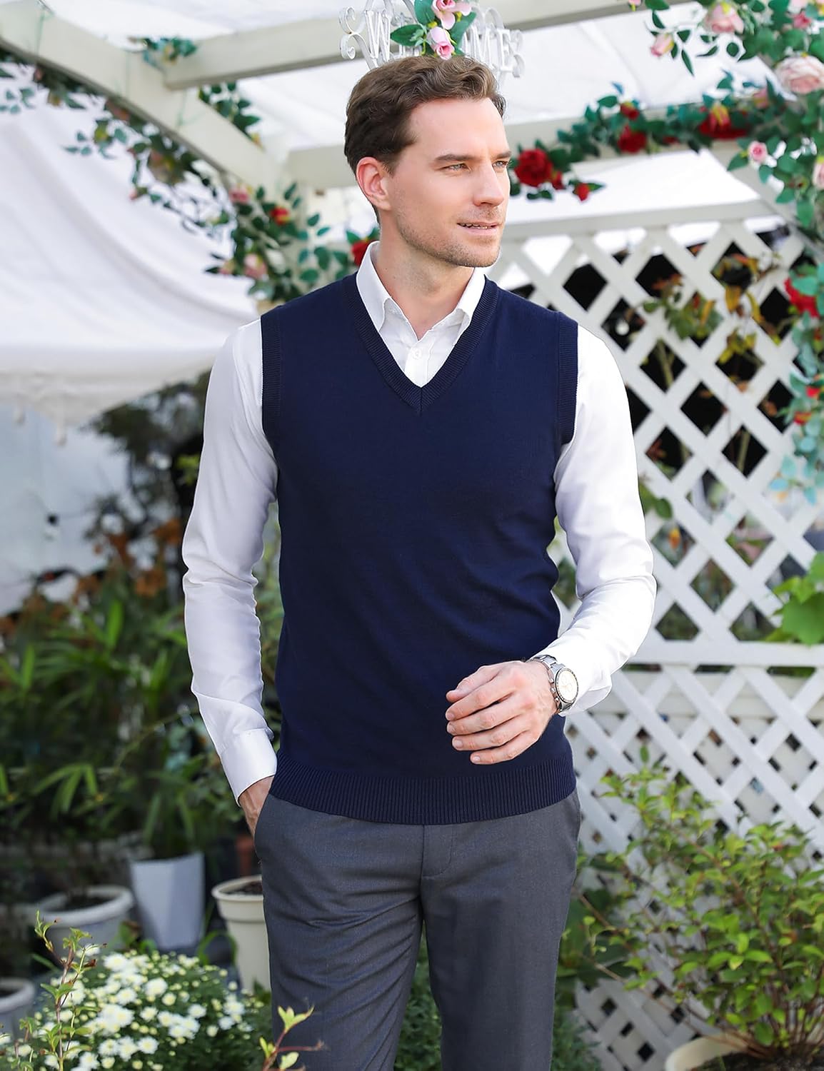 Detalle 2 de iClosam Chaleco Suéter V‑Neck 70% algodón