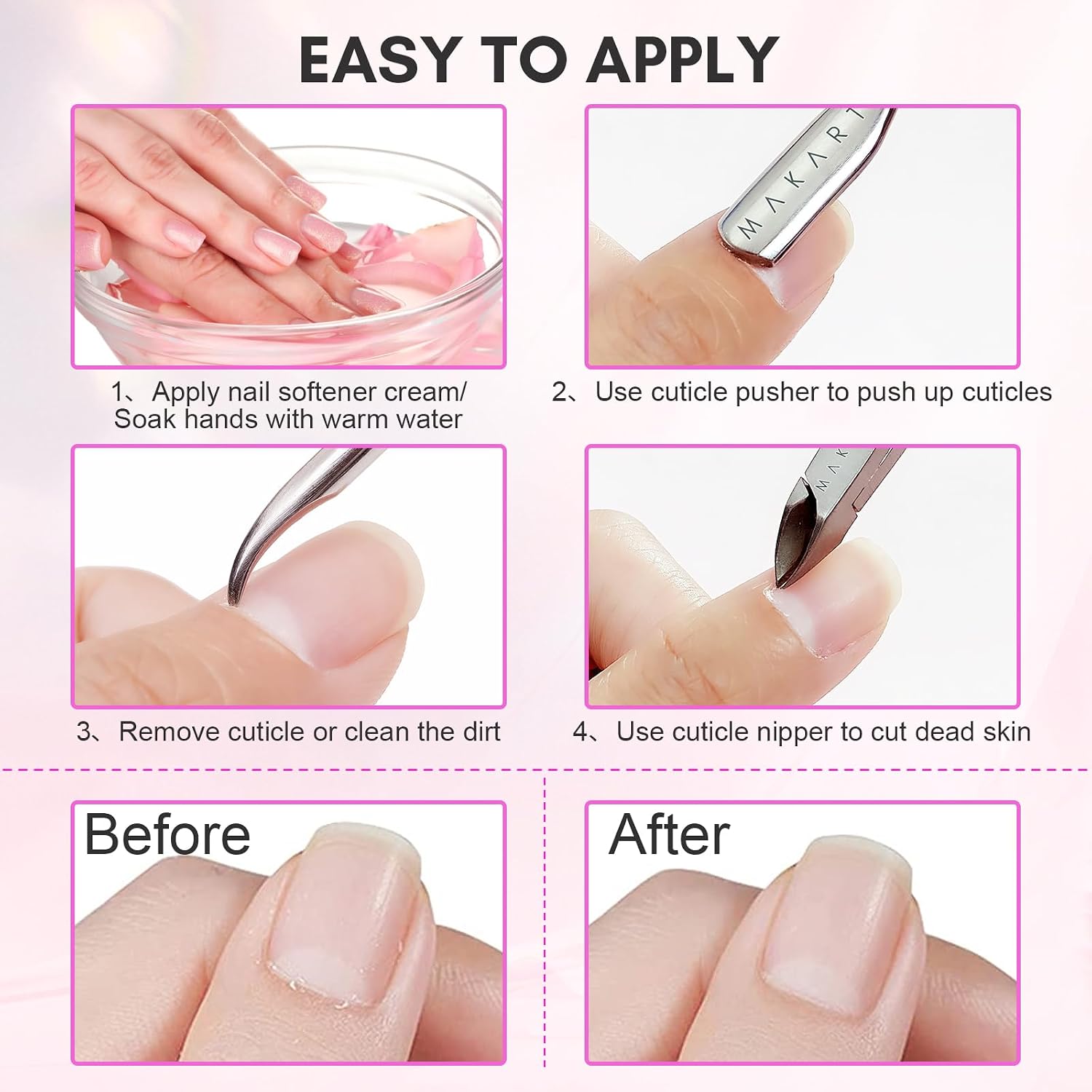 Thumbnail 6 de Makartt Cuticle Trimmer 7mm Pink 3‑Piece Kit
