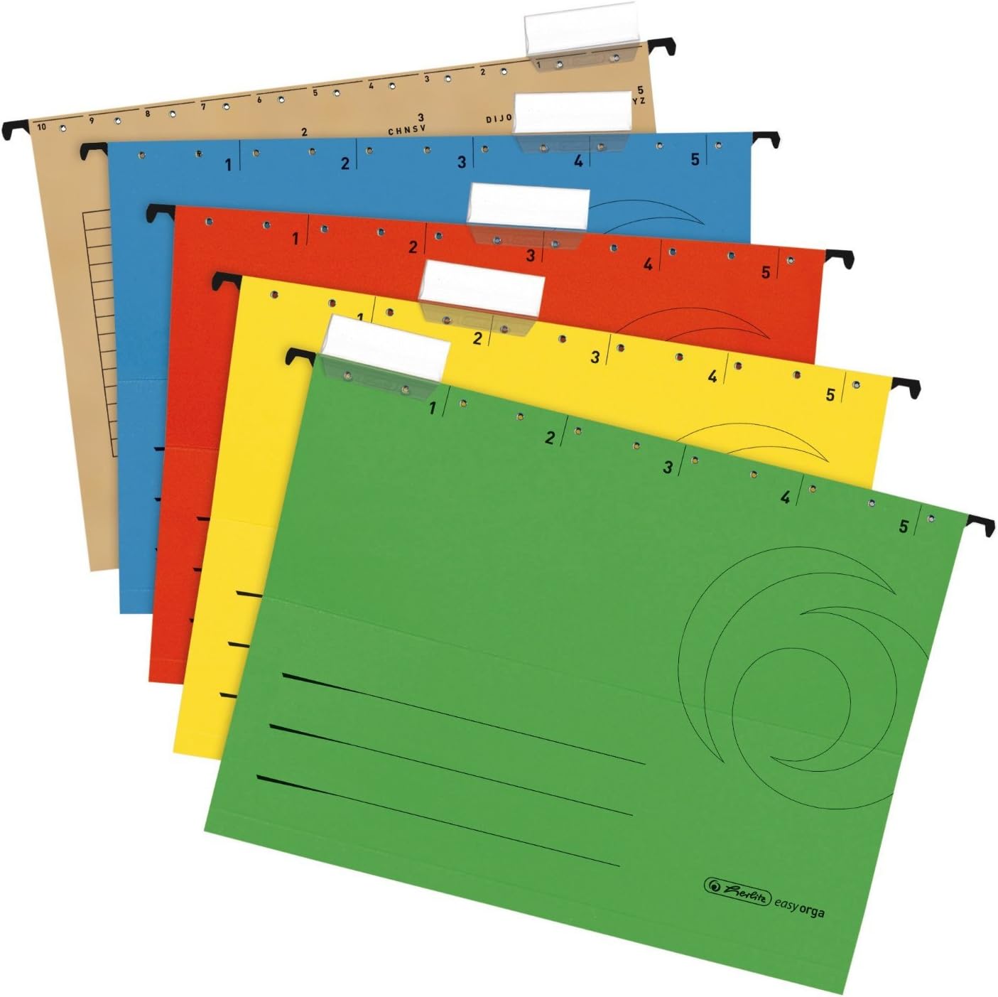 Detalle 1 de herlitz 5874755 hängmappar i kartong, A4, flerfärgade, 5-pack