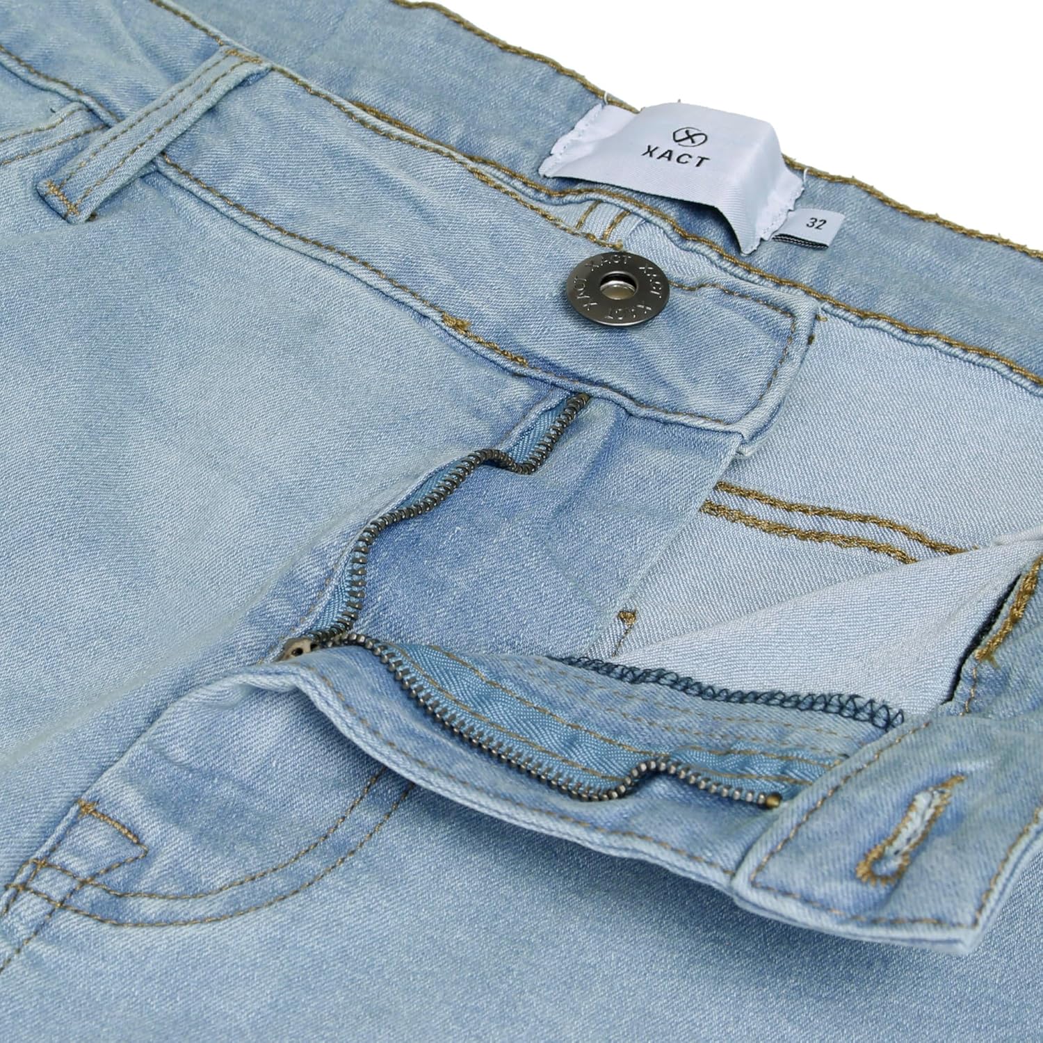 Thumbnail 6 de Xact Mens Stretch Denim Jean Shorts Regular Fit 5 Pocket Zip Fly 10oz – A practical summer staple