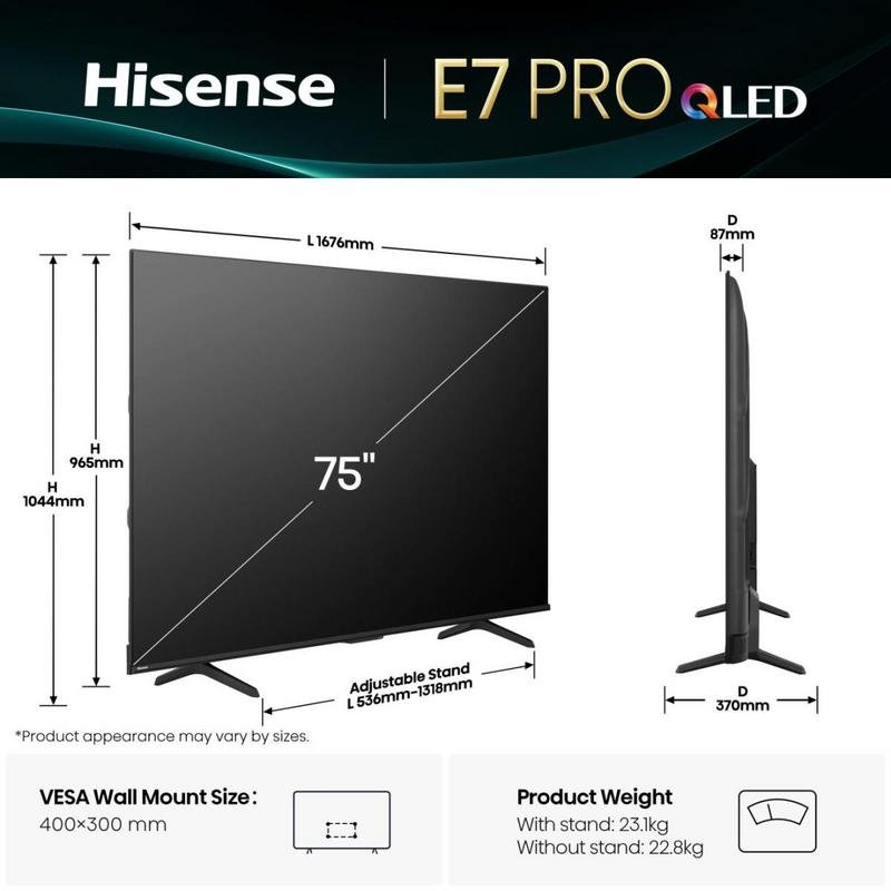 Thumbnail 3 de Hisense QLED 75E77Q PRO: TV QLED 75" 4K Ultra HD con Dolby Vision y VIDAA
