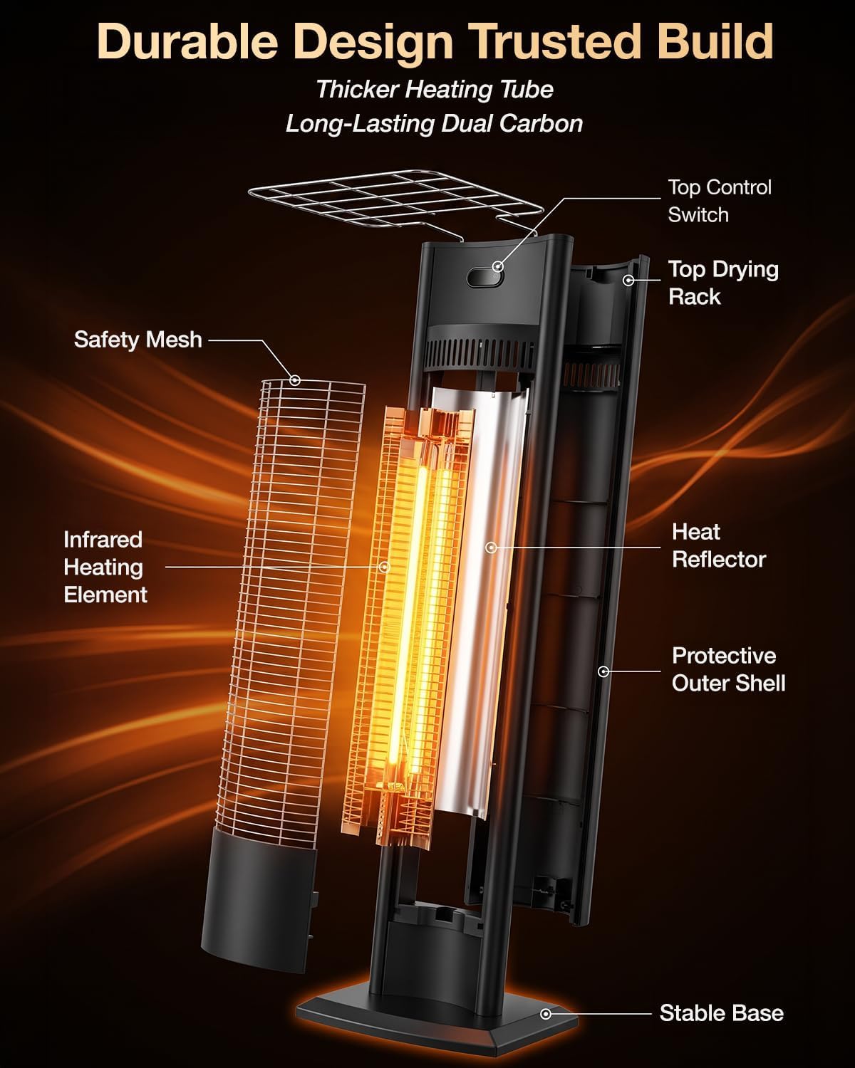 Thumbnail 3 de hykolity Electric Patio Heater 38.5-Inch