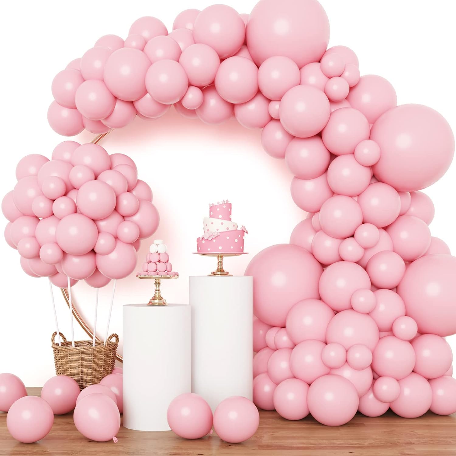 Detalle de Rubfac Globos rosa pastel 129 pcs