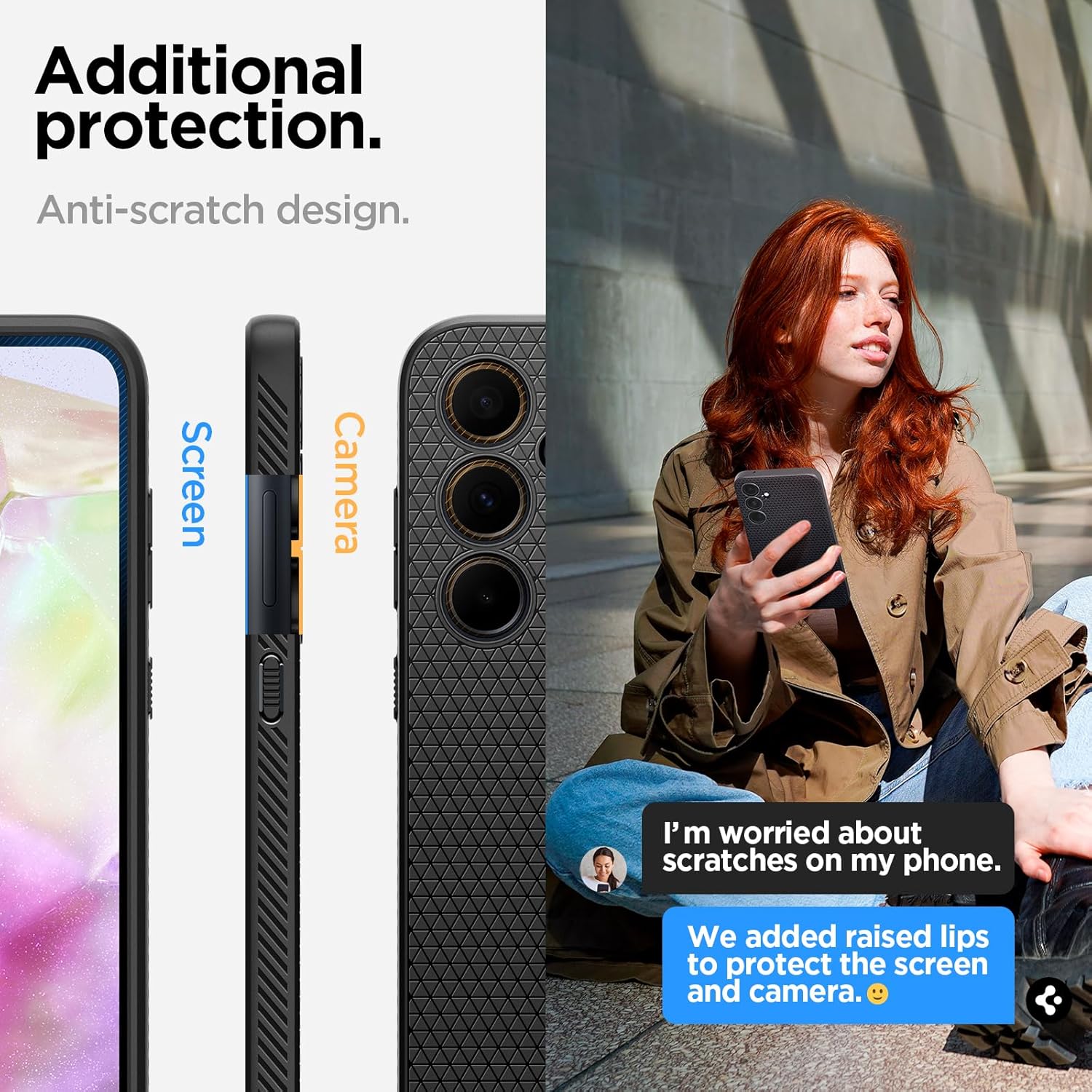 Detalle 2 de Spigen Liquid Air per Samsung Galaxy A35 5G, cover in TPU nero opaco