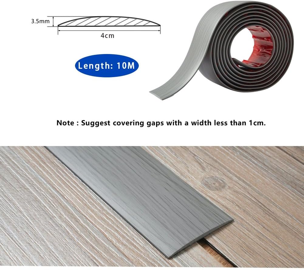 Detalle de PVC floor transition strip 10m, 4cm grey